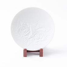 画像をギャラリービューアに読み込む, 川崎精一 Seiichi KAWASAKI /つや消し薔薇 皿 22cm Large Plate White Rose