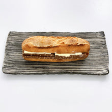 画像をギャラリービューアに読み込む, 4302 Taeko KAJIHARA 梶原妙子 / Long Rectangle Plate 刷毛目(黒)長皿