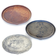 画像をギャラリービューアに読み込む, 4502 Taeko KAJIHARA 梶原妙子 / Oval Plate Black  黒釉薬 オーバル