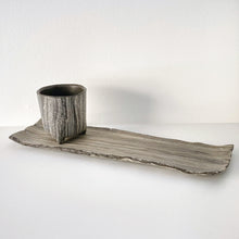 画像をギャラリービューアに読み込む, 4301 Taeko KAJIHARA 梶原妙子 / Extra Long Rectangle Plate 刷毛目(黒)長々皿