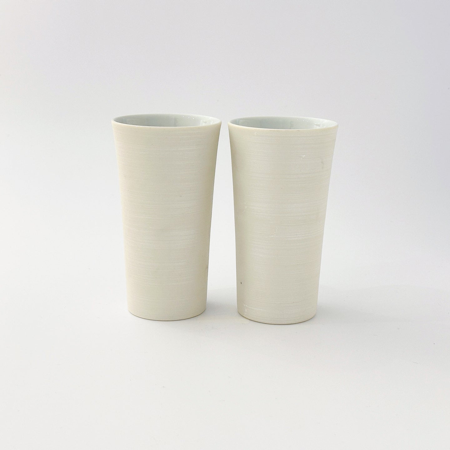 金善窯 Kanezen Kiln / 411 つき立カップLARGE　ミスト雲銀刷毛（内白）Toll Cup