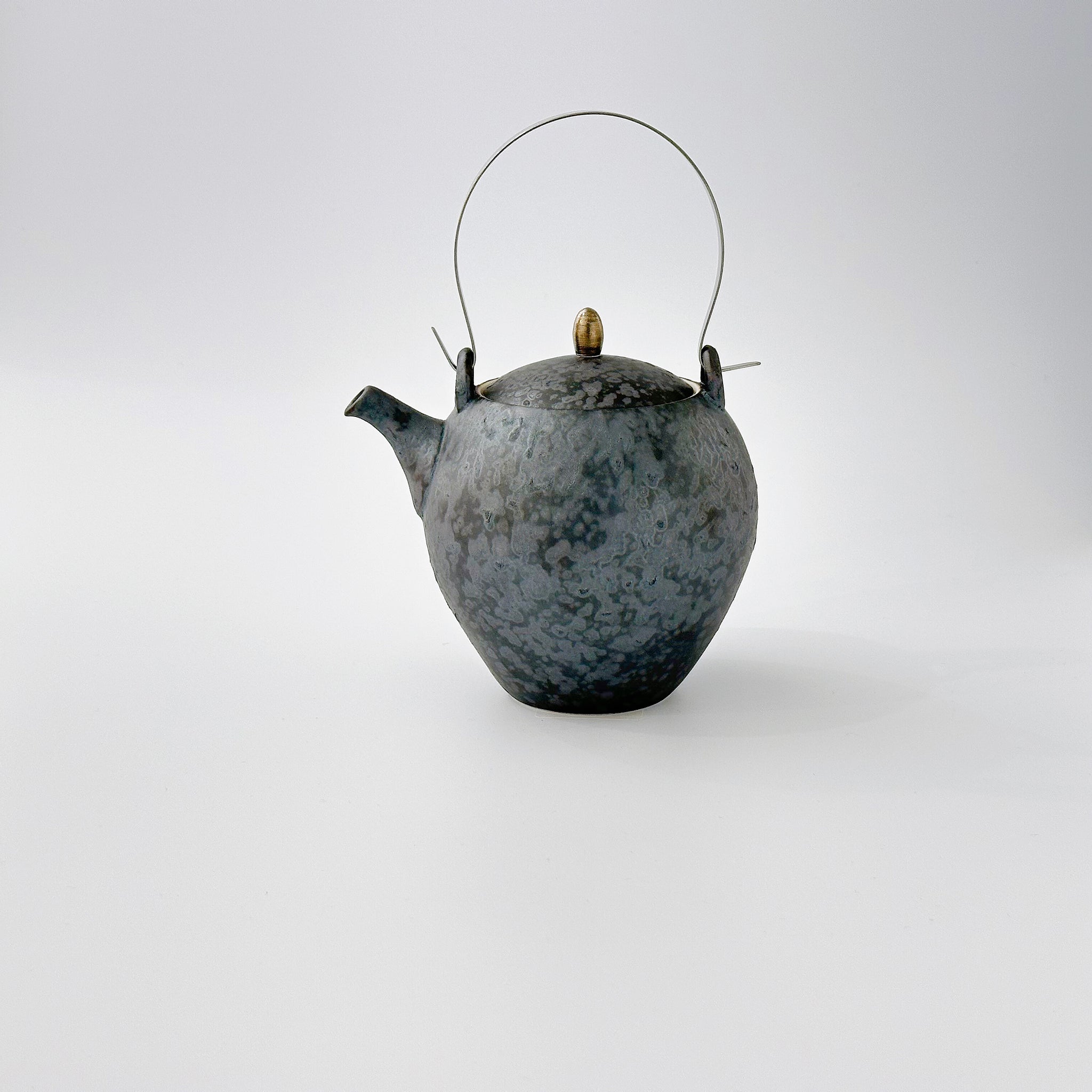 金善窯 Kanezen Kiln / 430504 T土瓶 黒錆（網付き・ツル付き）Black