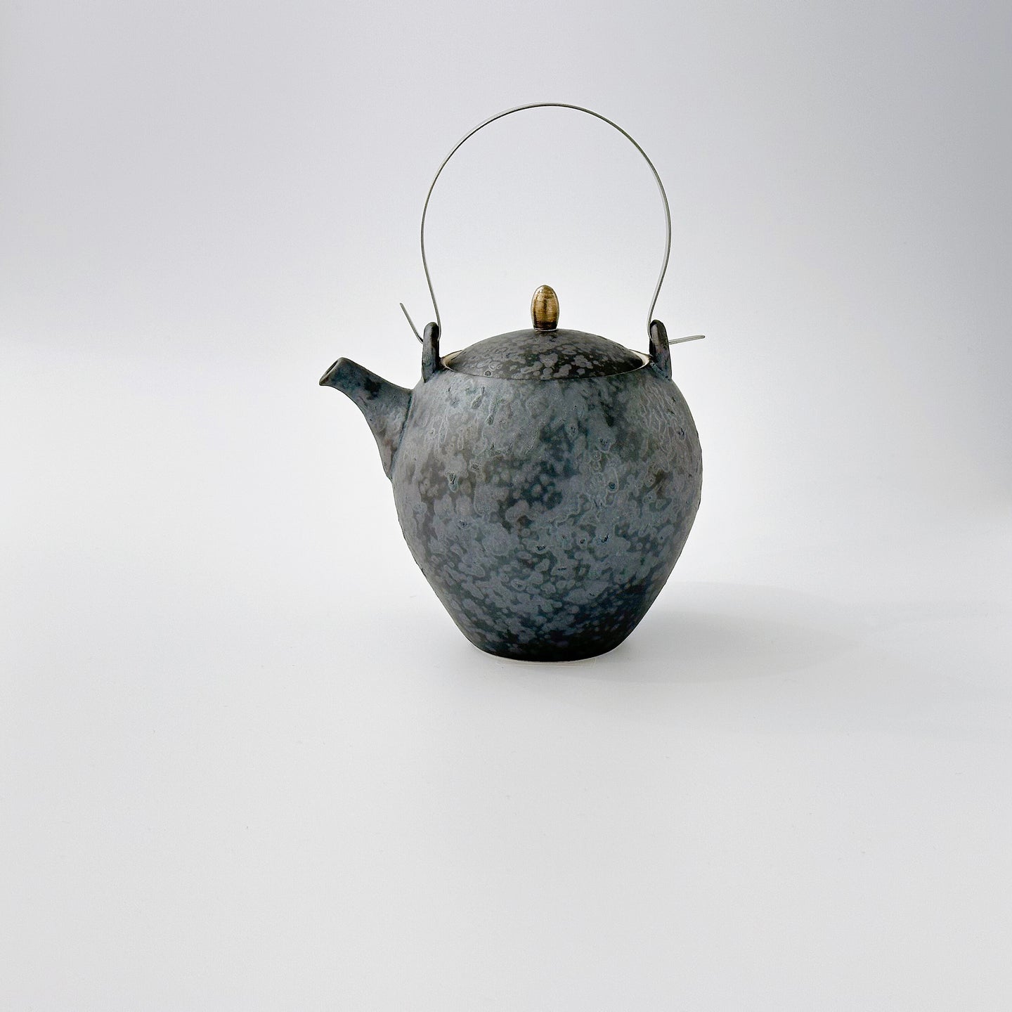 金善窯 Kanezen Kiln / 430504 T土瓶 黒錆（網付き・ツル付き）Black